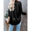Leopard Stain Button Down Shirts for Women Roll Up Long Sleeve V Neck Casual Work Shirts - 4 of 4