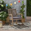 Retro Acacia Wood Accent Chair, Rocking Chair with Water-Resistant Cushion, Armchair for Porch or Bedroom -Christopher Knight Home - 3 of 4