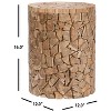 Canyon Teak Round Stool - FOX1000A - Medium Oak - Safavieh Couture - 3 of 3