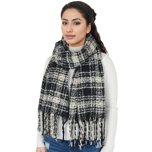 Anna-Kaci Plaid Winter Scarf Fringed Soft Warm Wrap Shawl Scarf for Women 23.6 x 70.9 inch - 1 of 4