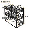 KWPZQEB Triple Bunk Bed with Safety Guardrails & Ladder, Metal Triple Bunk Bed with Noise-reduced Design, No Box Spring Need, Easy Assembly - 3 of 4