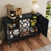 Syemin Decorative Storage Cabinet with 3 Mirror Doors Storage Sideboard, Suitable for Living Room, Entrance and Kitchen Dining Room, - 4 of 4