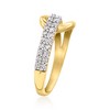 Ross-Simons 0.25 ct. t.w. Diamond Interlocking Loop Ring in 18kt Gold Over Sterling - 3 of 4