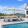 PURPLE LEAF 15ft Patio Market Umbrella and Base Double-Sided Rectangle Outdoor Table Sun Umbrellas with Crank - 2 of 4