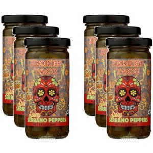 Broken Taco Spicy Serrano Peppers - Case of 6 - 8 oz. - 1 of 2