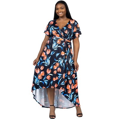 Plus size floral shop high low dress