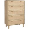 Finnhomy 4 Drawer Dresser for Bedroom 35.43” Wide Wooden Bedroom Dressers with Drawers, Rattan Dresser - 4 of 4