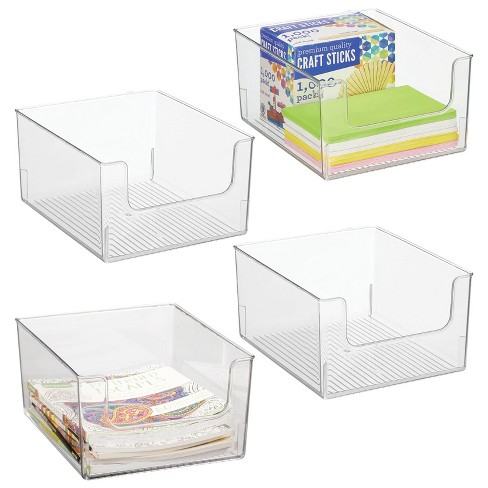 Mdesign Deep Plastic Home Storage Organizer Toy Bin - 4 Bins + 24 Labels :  Target