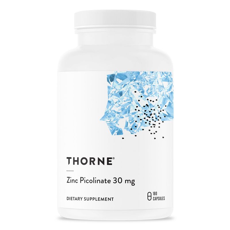 Thorne Zinc Picolinate 30 mg - Well-Absorbed Zinc Supplement for Growth and Immune Function - 180 Capsules, 1 of 8