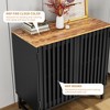 Lycvki 31in. MDF Dresser with Slatted Grille Striped Door and Metal Leg - 4 of 4