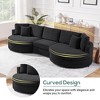 3-Seater Sofa, Chenille Upholstered Curved Sofa Couch with 2 Throw Pillows for Living Room - ModernLuxe - 4 of 4