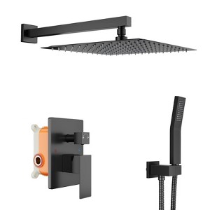 Whizmax Bathroom Shower Faucet Set, Rainfall Shower Head With Handheld Combo With Pressure-Balanced Valve - 1 of 4