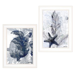 Ocean Collection 2-Piece Vignette By Stellar Design Studio, Ready to Hang Framed Print, White Frame - 1 of 3