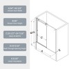 NicBex Shower Door 56-60" Wx74"H Sliding Shower Door with 5/16" (8mm) Tempered Glass with Reversible Installation - 4 of 4