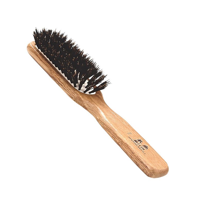 Bass Brushes - Men's Hair Brush with 100% Pure Bass Premium Select Natural Boar Bristle FIRM Natural Wood Handle 7 Row Cushion Style Oak Wood, 3 of 6