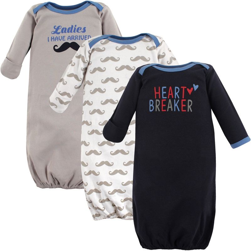 Luvable Friends Infant Boy Cotton Gowns, Heartbreaker, Preemie/Newborn, 1 of 2