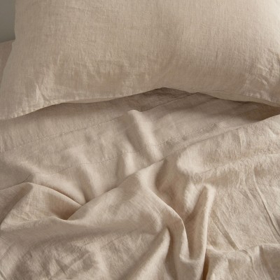 King Size Putty Heather French Linen Pillowcase Set