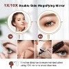 FASCINATE 2-Sided Rechargeable Wall Mounted Makeup Mirror with 1X10X Magnification 3 Color Lights Dimmable Touch Screen 360°Swivel - 3 of 4
