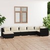 vidaXL Garden Lounge Set Black, Cream PE rattan, powder-coated steel, fabric - 2 of 4