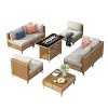 DSVIMOY 8-Piece Patio Furniture Set with Thick Cushion, Outdoor Furniture with Storage Table, Beige, 29.5"*26.5"*25.5" - 4 of 4