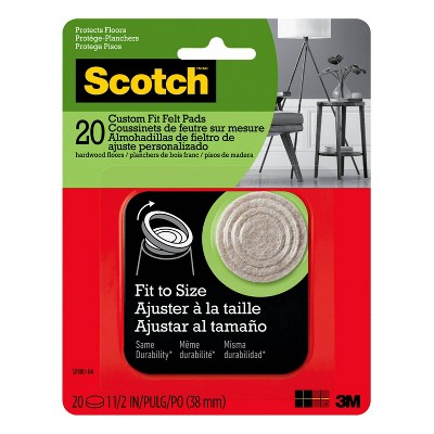 Scotch 1.5" Custom Fit Felt Pads Beige