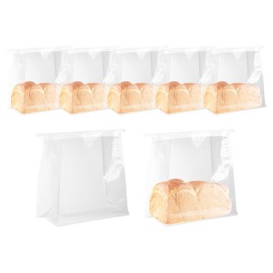 Unique Bargains Greaseproof Reusable Sturdy Iron Tie Tab Lock Bread Bags Clear 50 Pcs - 1 of 3