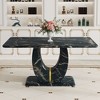 NicBex Dining Table 71" Modern Rectangular Imitation Marble Decorative Glass dining table for Dining Room - 4 of 4