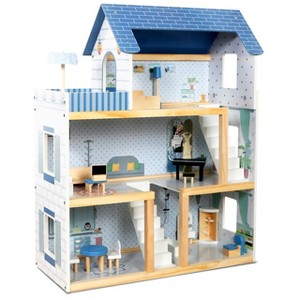 Lil’ Jumbl Large Wooden Dollhouse, 3 Story Doll House with Furniture, Stairs & Accessories - 1 of 4
