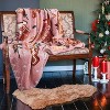 Christmas Throw Blanket for Couch 60x50,Pink Winter Holiday Festival Cute Xmas Gingerbread House Trees Blankets - 4 of 4
