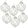 YOOCOZZ Classic Household Christmas Holiday Decoration 6 Set, 4.3" Xmas Tree Ornaments Ball,  White Unique Shape Glass Xmas Decorative Hanging Ball - 2 of 4