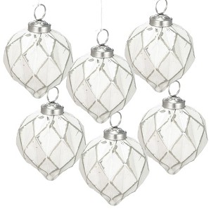 Gulches Set of 6 Exquisite 4.3" Glass Christmas Ball Ornaments - Decorative Hanging Accents for Holiday Trees and Festive Celebrations - 1 of 4