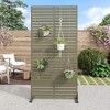 MAYEERTY 72*35in Metal Outdoor Patio Privacy Screen Freestanding Room Divider Partition for Indoor, Gray - 2 of 4