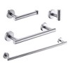 4-Pieces Matte Black Bathroom Accessories Set, Stainless Steel Bathroom Hardware Set, Bath Towel Bar Set, Towel Racks for Bathroom Wall Mounted. - 2 of 4