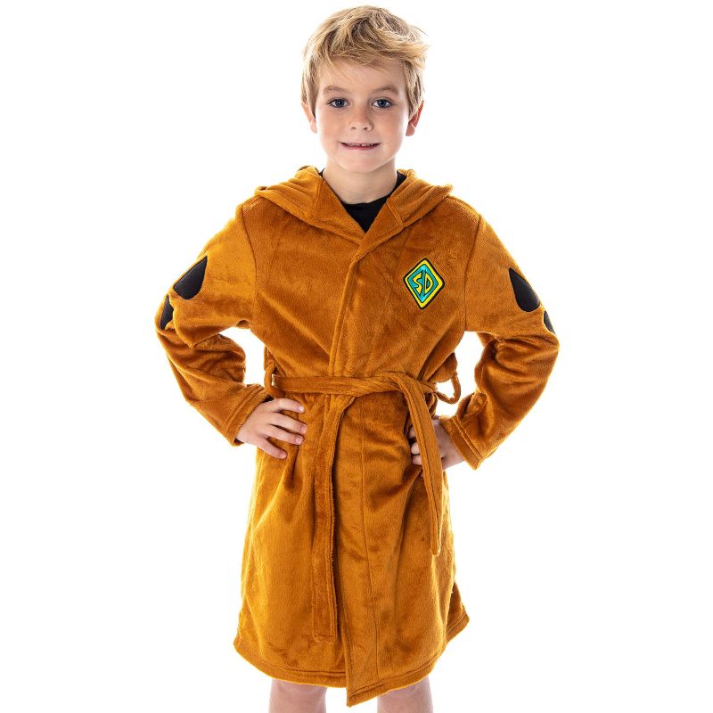 Scooby Doo Kids Costume Robe Soft Plush Fleece Hooded With Ears, 2 of 7