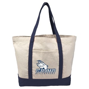 St. Edwards University Canvas Tote Bag With External Pocket, Reusable Shoulder Bag for Shopping, School, Beach, Navy - 1 of 4