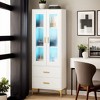 Hommoo Freestanding Storage Cabinet with LED Light, Doors & 2 Drawers - 4 of 4