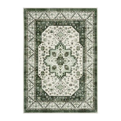 Short Pile Area Rugs for Living Room, Vintage Large Non-Slip Carpet, Short Pile Rugs for Bedroom, Dining Room, Kitchen, Durable Easy-Clean Floor Mats