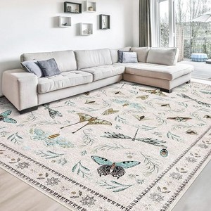 Insect Washable Soft Runner Rug Non-Slip Stain Resistant for Kitchen Hallway Nursery, Ultra-Thin Design - 1 of 4