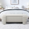 CAVINAS Oval Storage Ottoman Bench for Bedroom,Storage Bench with Large Storage Space,Linen Ottoman for Living Room,Bedroom,Entryway - 3 of 4