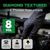 FINITEX Black Industrial 3D Diamond Texture Disposable Nitrile Gloves - 100, 300 & 1000 PCS, 8mil Heavy Duty Chemical Resistant Mechanic Gloves - 2 of 4