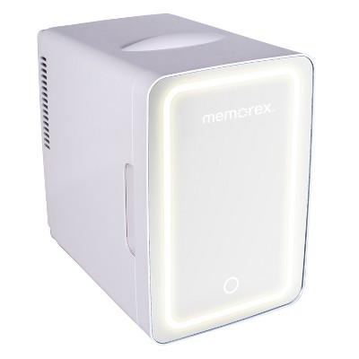 MEMOREX® 6.5-L 9-Can Beautylighted Mini Mirror Fridge in White