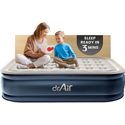 Dr. Air 18” Air Mattress with Electric Pump, Waterproof Velvety Top and Carry Bag