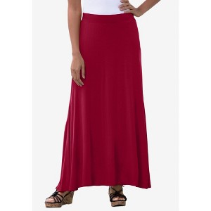 Jessica London Women's Plus Size Everyday Stretch Knit Maxi Skirt - 1 of 4