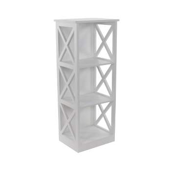 40" Contemporary 3 Tier Wooden Shelf White - Olivia & May