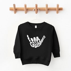 The Juniper Shop Good Vibes Skeleton Toddler Graphic Sweatshirt - 1 of 2