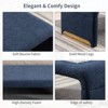 Angel Sar 43in Ottoman Bench, Boucle Fabric Bed Bench, Footrest with Gold Metal Legs for Bedroom, Dark Blue - 3 of 4