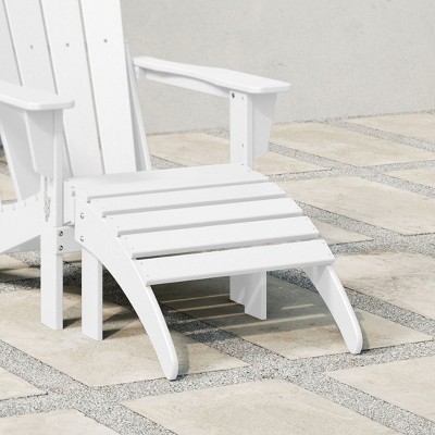 White HDPE Outdoor Adirondack Ottoman Footrest