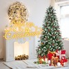 Whisen 4FT Snow-Tipped Artificial Christmas Tree with Red Berries & Pine Cones and Metal Stand - Green+White - 4 of 4