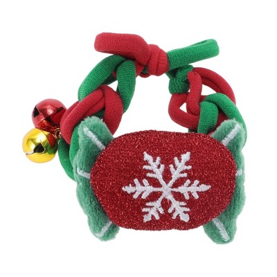 Unique Bargains Christmas Hair Rope Candy Cartoon Bell for Christmas Red Green 1 Pc