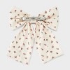 Floral Print Bow Hair Barrette - Wild Fable™ Cream/Floral: Botanical Pattern, Recycled Polyester, All Hair Types - 2 of 3